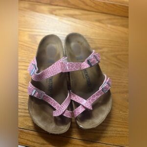 Birkenstock Kids Snakeskin Pink Sandals